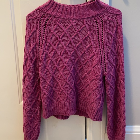 Purple Mock Neck Sweater - Picture 2 of 6